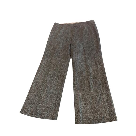 16 Yansi Fugel Tweed Lined Wool Blend Pants Blue Button Zip - Picture 4 of 15